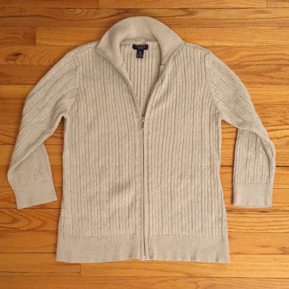 🔵 2/$22❗️Chaps Glitter Knit Full Zip Women’s Sweater - Picture 2 of 6